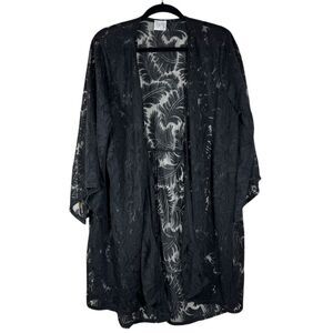 Siren Lily Maternity Black Kimono Cardigan Sheer Lace 2X Whimsigith Dark Vamp